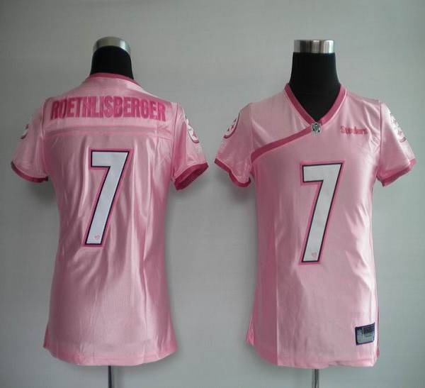 Steelers #7 Ben Roethlisberger Pink Lady Stitched NFL Jersey - Click Image to Close